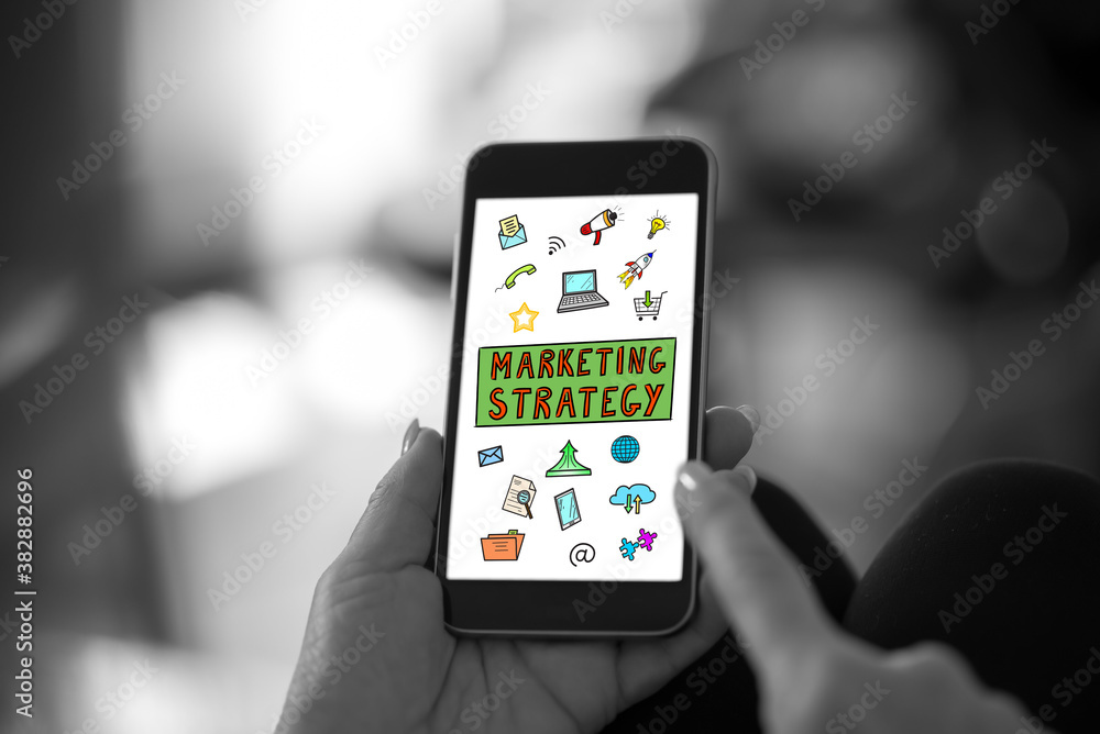 Marketing strategy concept on a smartphone Marketing strategy concept on a smartphone