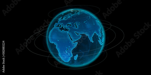 3d earth .  abstract background. world globe . world map. map. dark planet.  3d Sphere. 3d rendering abstract earth.