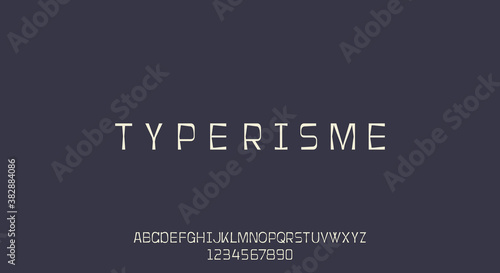 Typerisme, a typewriter font, Grunge retro vintage typeface design. Vector illustration.