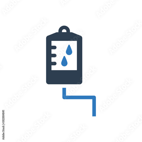 blood bag icon - infusion sing symbol vector icon