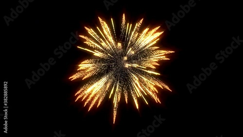 Bloom of firework with dark background, 3d rendering. photo