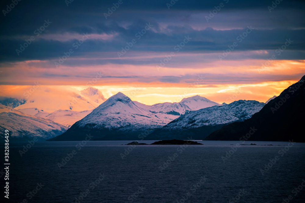 Sunrise at Chilean Fjords