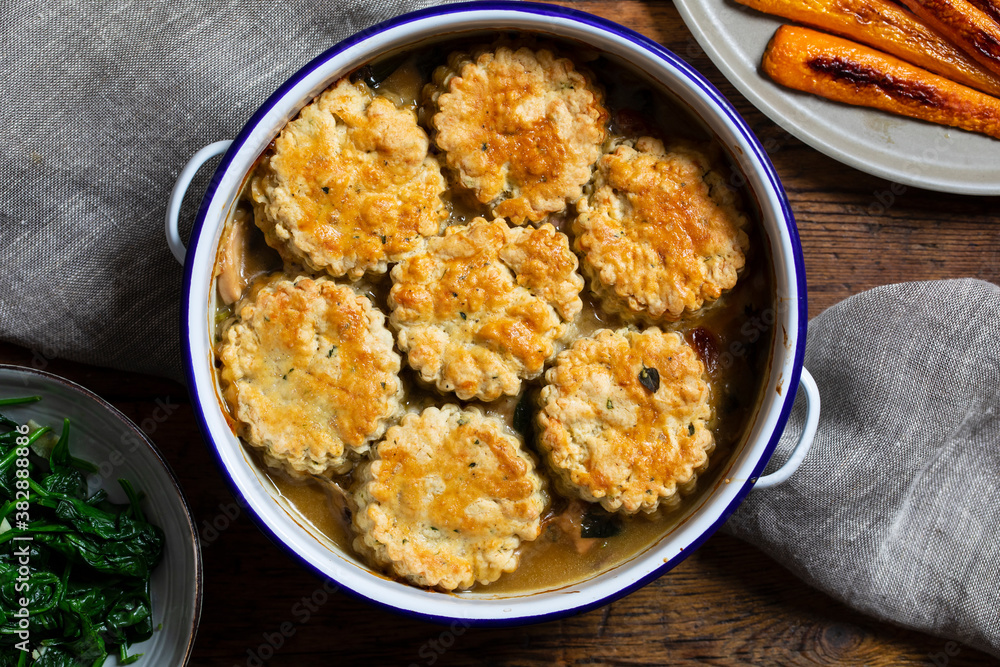 Chicken cobbler with thyme scones topping Chicken cobbler with thyme scones topping