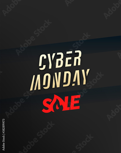 Cyber monday sale concept. Vector voucher