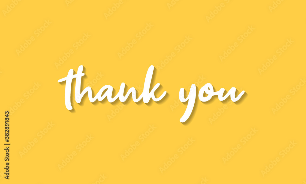 Thank you handwritten text with shadow isolated on orange background. Thank you handwritten text with shadow isolated on orange background.