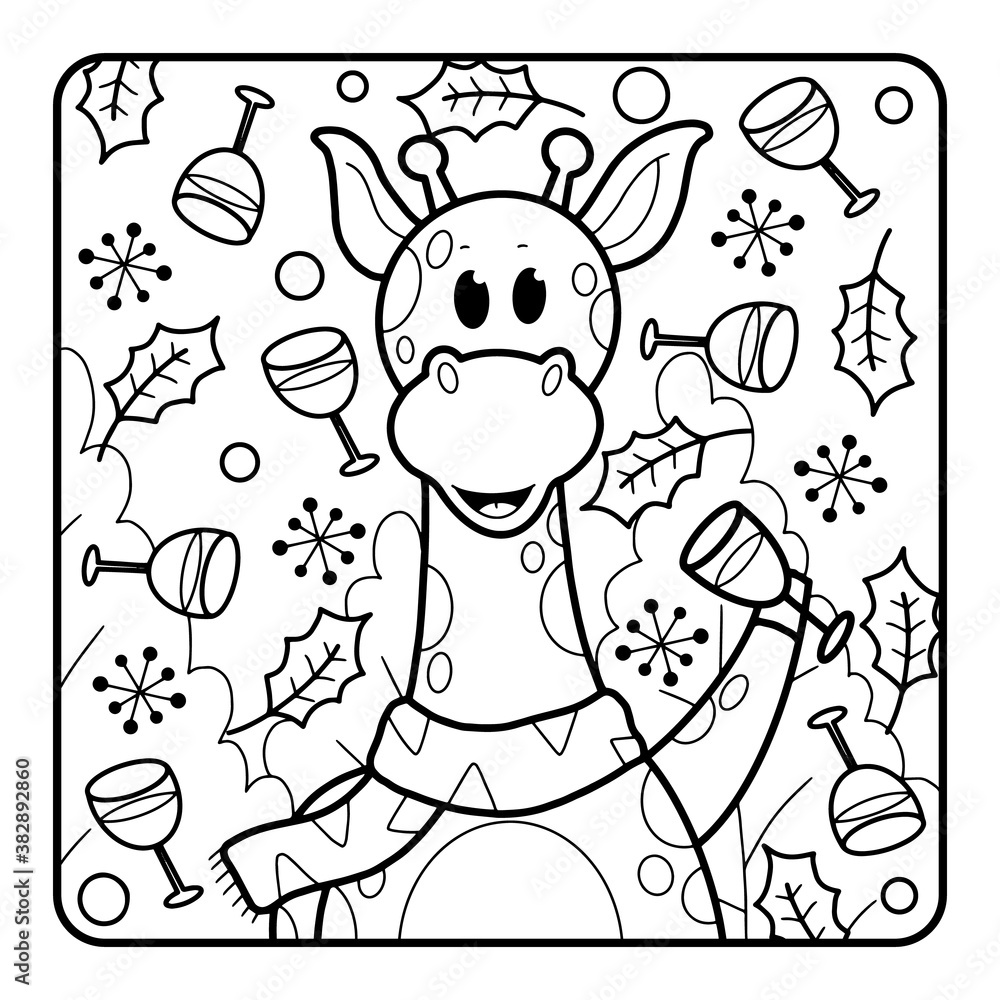 Naklejka premium Christmas Coloring Page for Kids