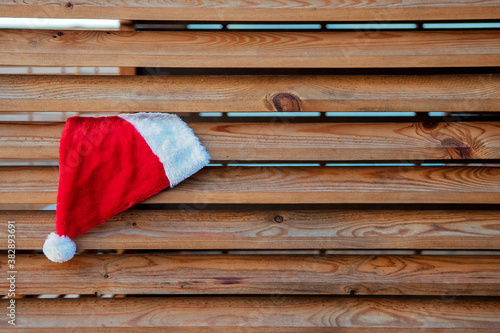 Merry Christmas and happy New year background with Santa Claus hat.