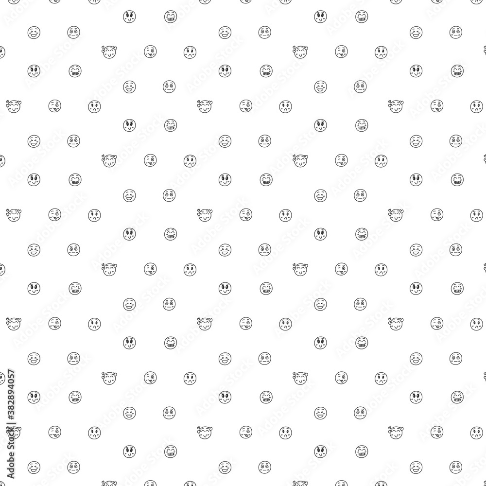 Seamless hand drawn pattern emojis face design on white background Seamless hand drawn pattern emojis face design on white background