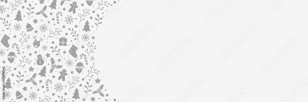 Christmas banner with icons and copyspace. Xmas decoration. Vector Christmas banner with icons and copyspace. Xmas decoration. Vector