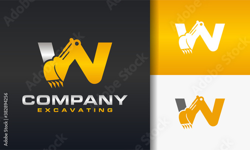 excavator letter W logo