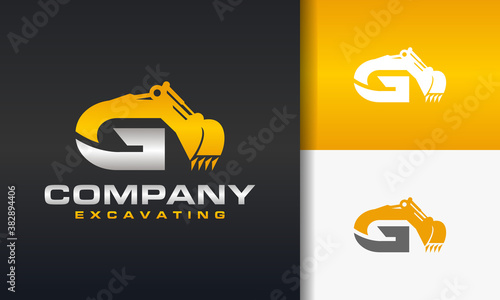 excavator letter G logo