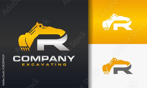 excavator letter R logo