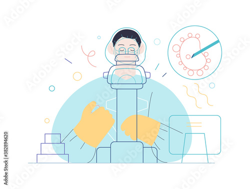 Test tube baby, in vitro fertilization, IVF -medical insurance illustration -modern flat vector concept digital illustration - laboratory assitant carrying out the procedure of IVF, medical laboratory