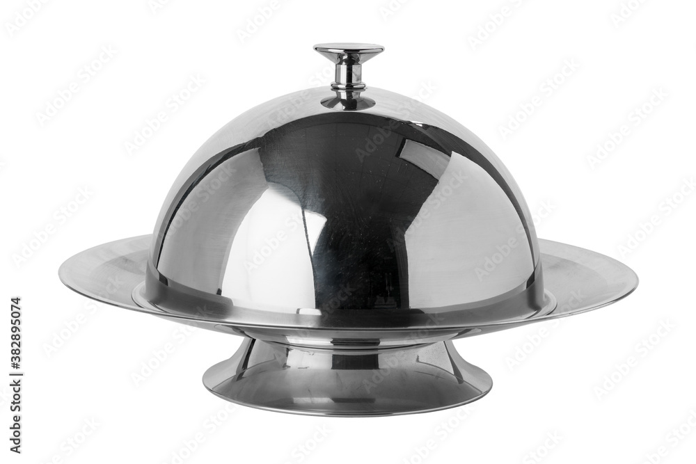 Metal serving dish isolated on white background Metal serving dish isolated on white background