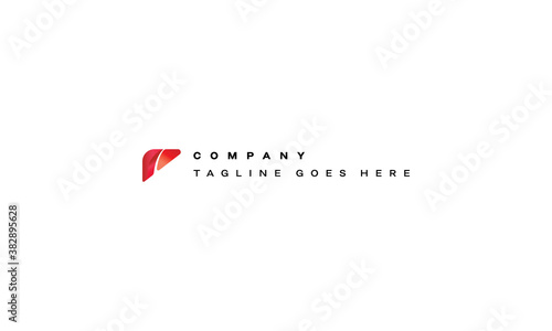 Vector logo on which an abstract image of a liver in two parts.