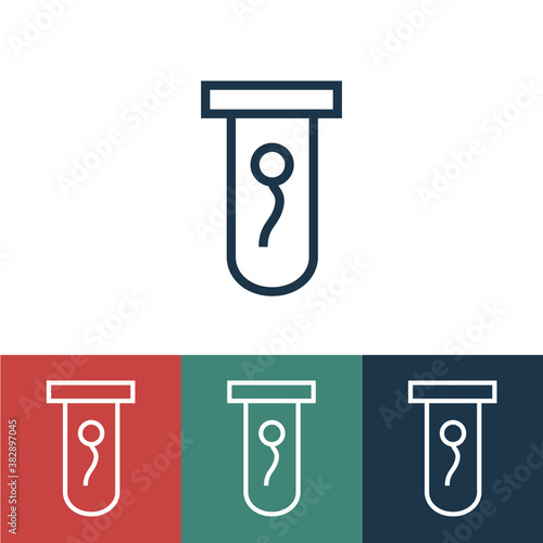 Linear vector icon with sperm in vitro
