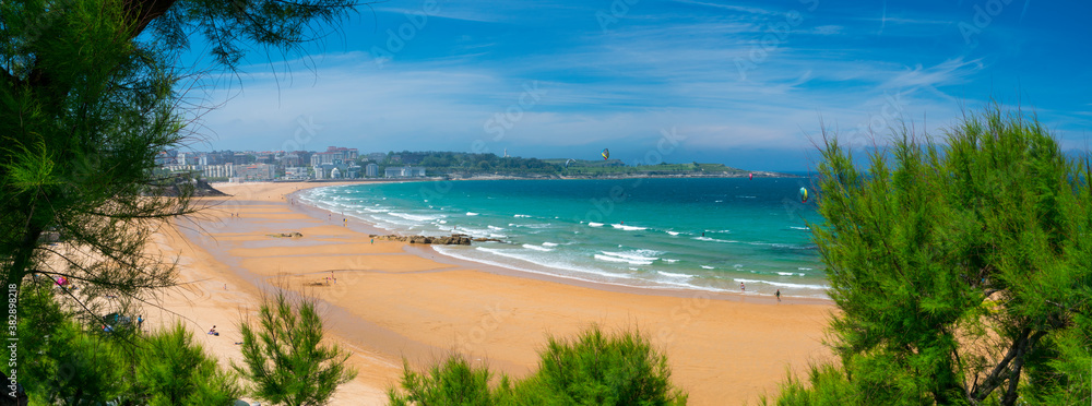 La Concha Beach, El Sardinero First Beach, El Sardinero Second Beach, Mayor Cape, Santander Bay, Santander, Cantabria, Spain, Europe