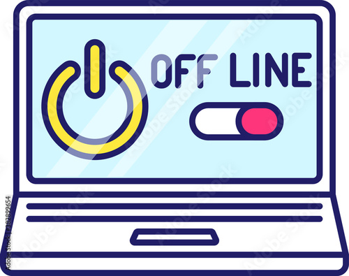 line icon, off color computer