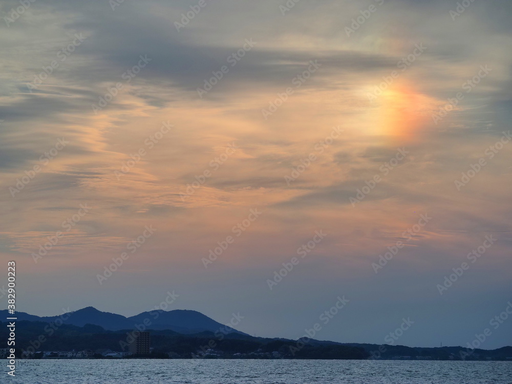 宍道湖の虹色現象（2020.9.19）