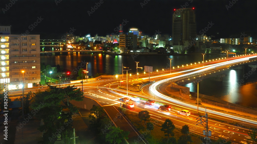 Fototapeta premium 宍道湖大橋周辺夜景1