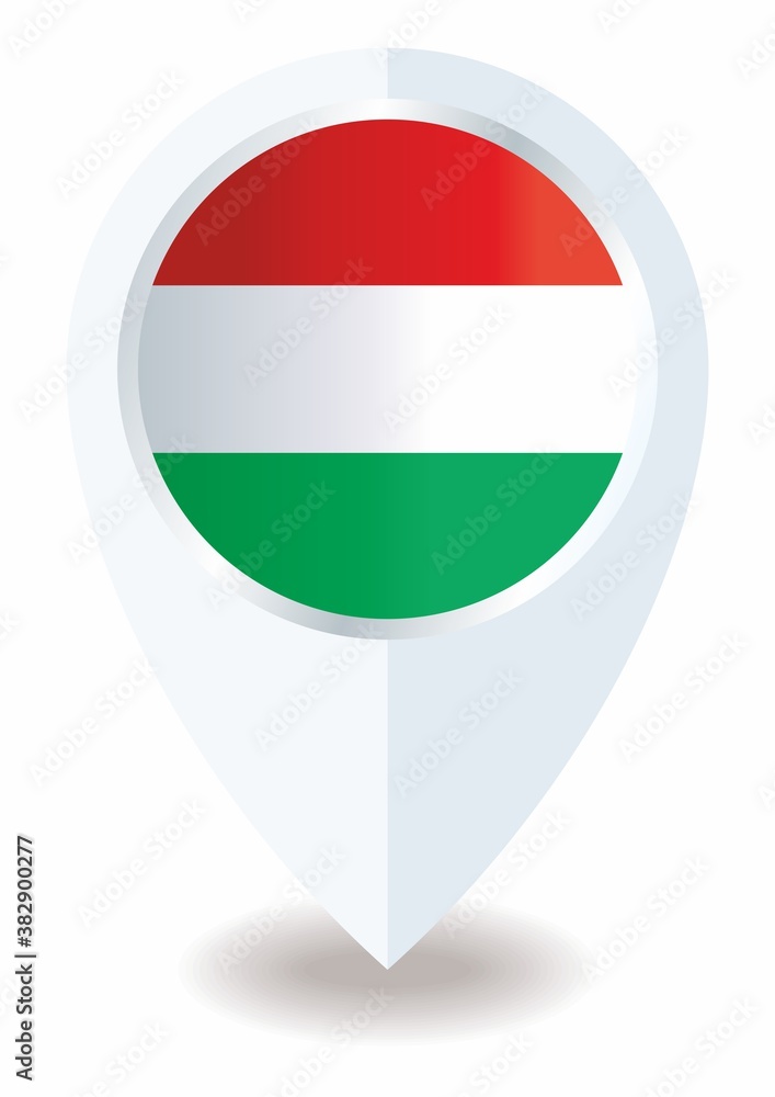 Flag of Hungary, location icon for Multipurpose. Hungary. Flag of Hungary, location icon for Multipurpose. Hungary.