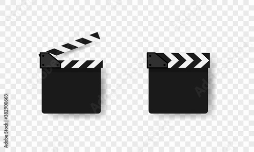 Movie clapper icon. Cinematography industry. Vector EPS 10. Isolated on transparent background