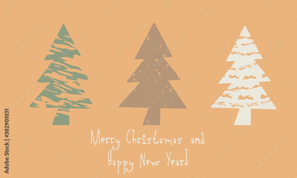 Obraz premium New Year and Christmas minimalistic cards, holiday simple poster