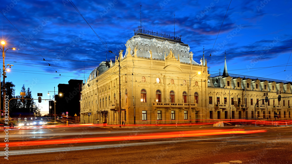 Naklejka premium Łódź, Poland- view of the Poznański Palace.