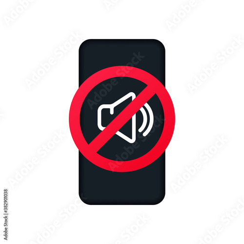 Silent mode icon for smart phone. Vector EPS 10. Isolated on white background