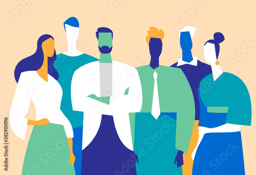 Squadra di professionisti di successo fatta di uomini e donne
