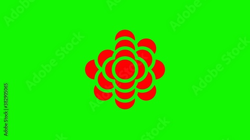 Flower logo. Animation in the style of flat design.