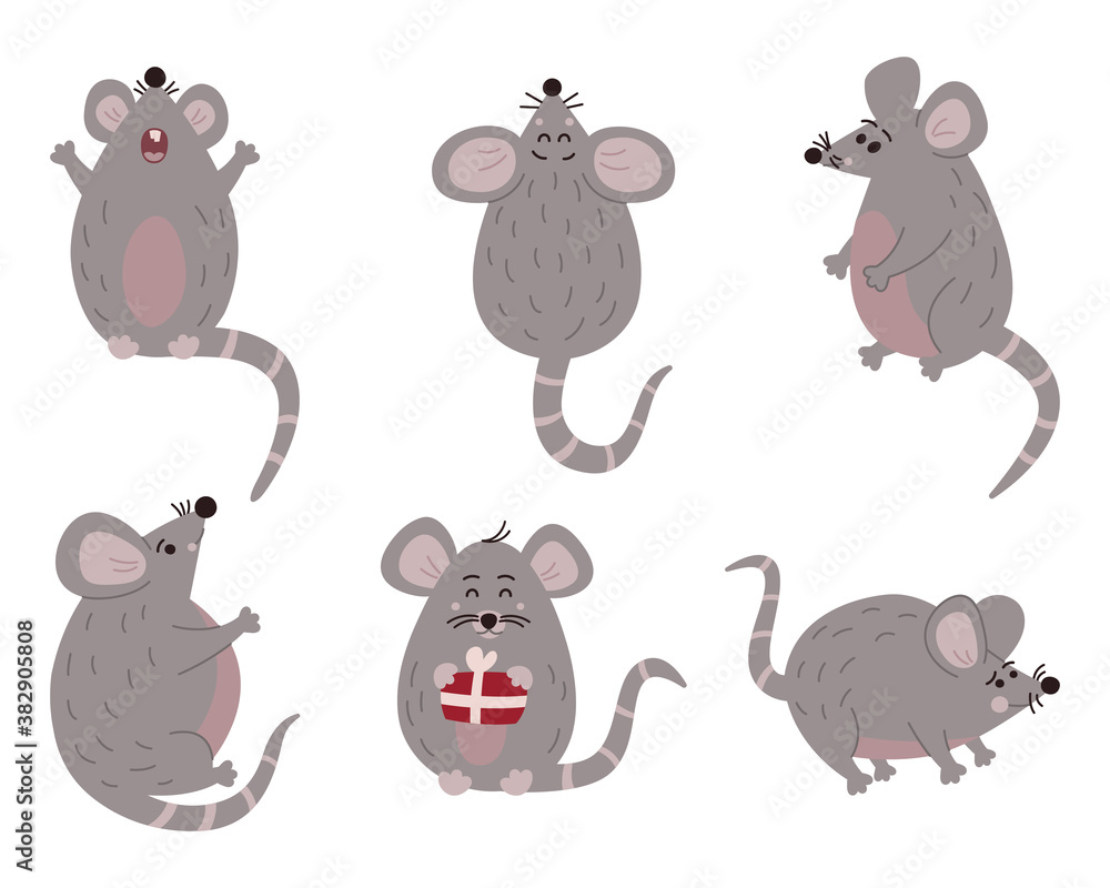 Cute mouse in different pose. Vector illustration. Cute mouse in different pose. Vector illustration.