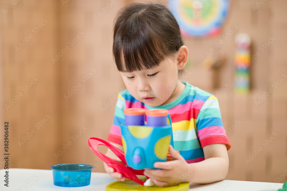 young girl play microscope for homeschooling young girl play microscope for homeschooling