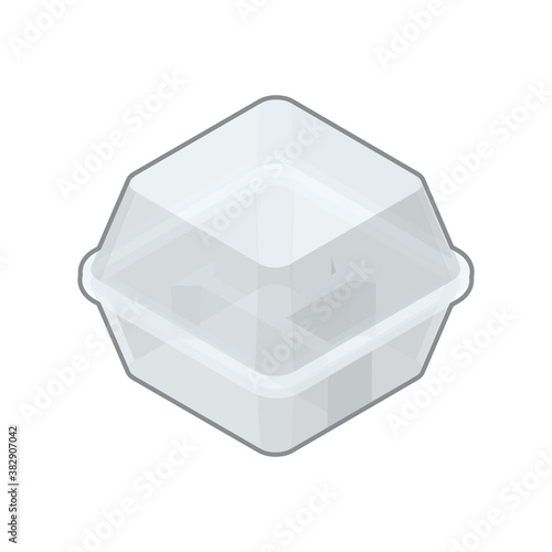 Empty take-out containers. Isometric colorful illustration.
