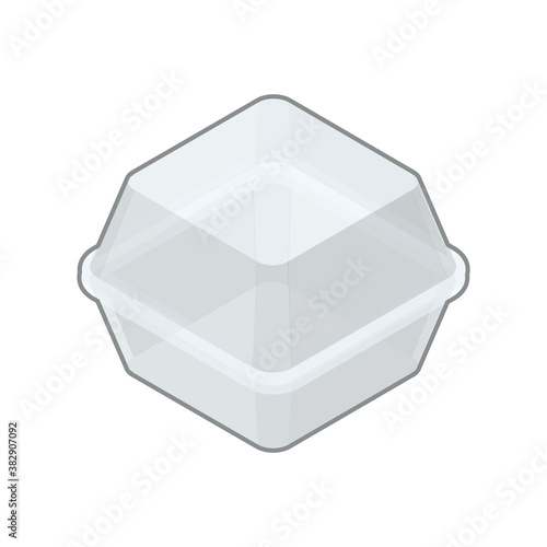 Empty take-out containers. Isometric colorful illustration.