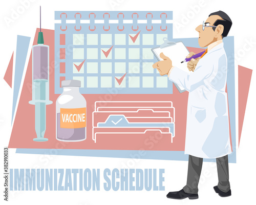 Public health program. Immunization education and schedule, vaccination calendar.