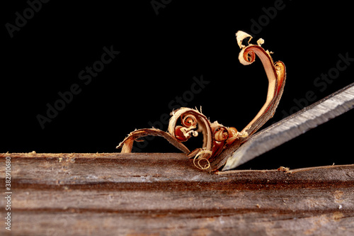 Tableau sur toile Sharp steel chisel for cutting wood