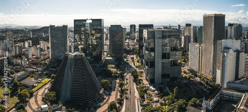 Aerial Panoramic View Of Business District In Downtown Rio de Janeiro, Brazil photo
