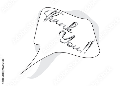 Thank You comics isolated on white background - vector