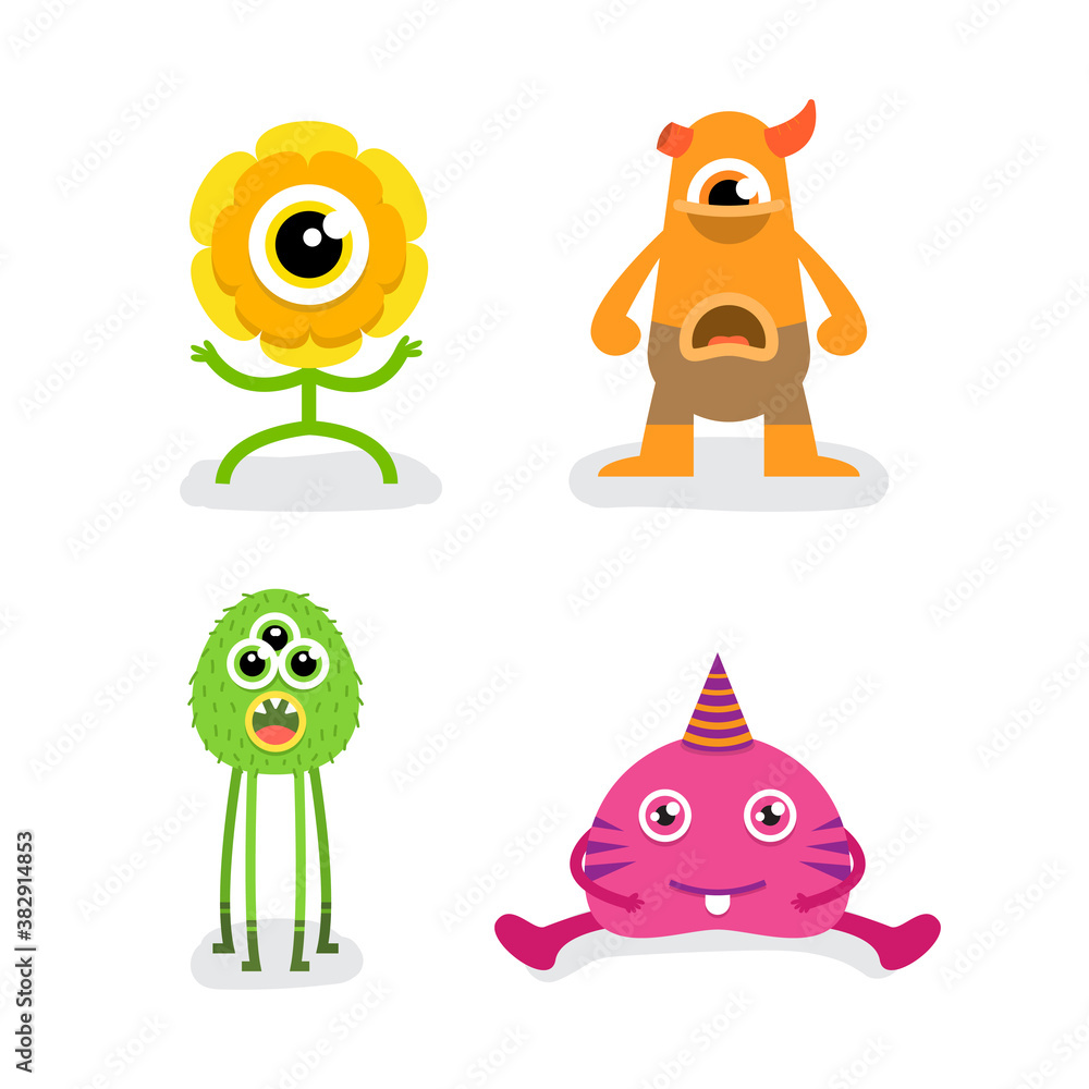 Obraz premium Funny Character Design of Monster Bundle