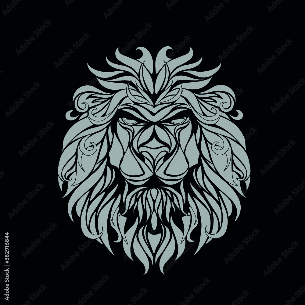 Fototapeta premium abstract floral lion vector