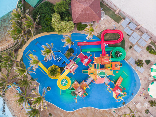 Aerial view of waterpark in the city of Aquiraz, Brazil. photo