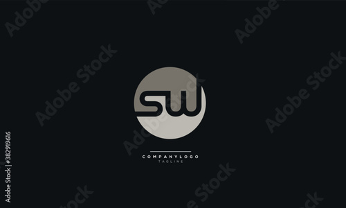 Circular SW Letter Business Logo Design Alphabet Icon Vector Monogram
