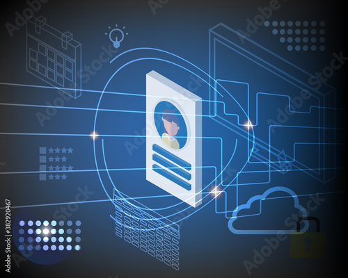 Data transform with digital Human resources database vector