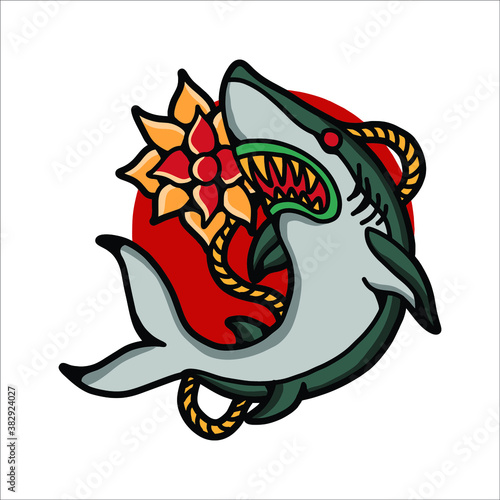 shark tattoo vector design