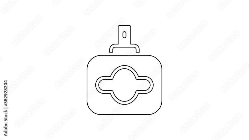Black line Perfume icon isolated on white background. 4K Video motion graphic animation Black line Perfume icon isolated on white background. 4K Video motion graphic animation