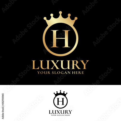 H Letter Luxury Logo Design Template Inspiration, Vector. © cantikdesign