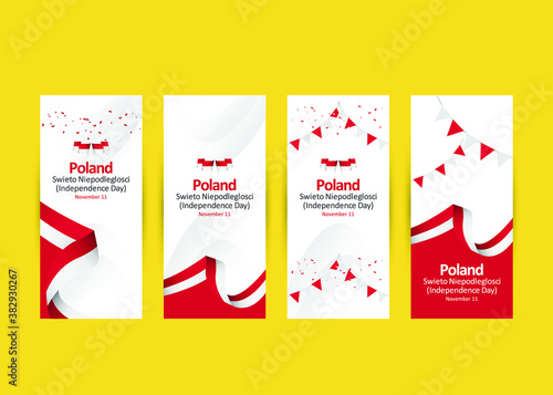 Poland independence day vector template. Design for banner, greeting cards or print.