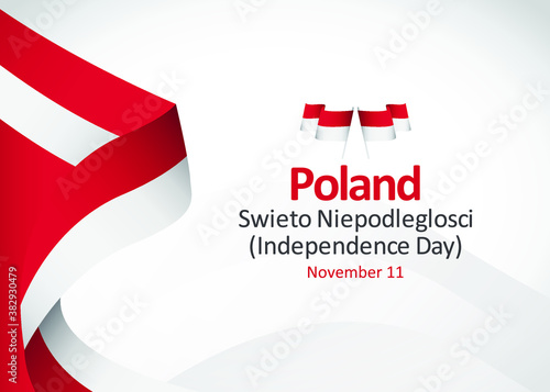 Poland independence day vector template. Design for banner, greeting cards or print.