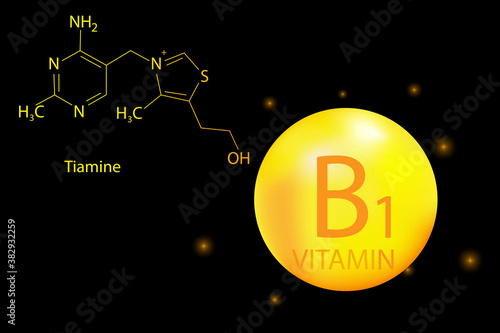 Chalkboard button with vitamin b1. Heart icon vector. Magnesia capsule. Molecular food. Vector illustration.